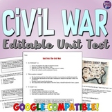 Civil War Test and Answer Key: Battles & Generals Quiz Wor