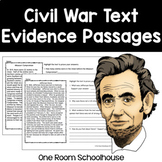 Civil War Close Reading Text Evidence Passages
