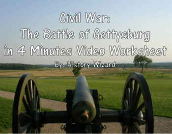 Preview of Civil War: The Battle of Gettysburg in 4 Minutes Video Worksheet