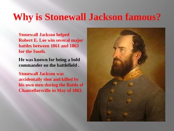 Preview of Civil War: The Death of Stonewall Jackson PowerPoint Presentation