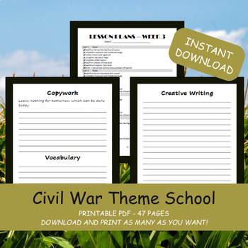 Preview of Civil War Themed All Subject Month Long Curriculum