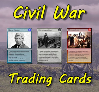 Preview of Civil War Trading Cards (US History)