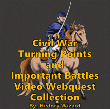 Preview of Civil War Turning Points and Important Battles Video Webquest Collection Bundle