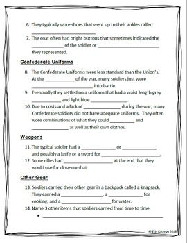 Civil War Uniforms Internet Scavenger Hunt WebQuest Activity | TpT