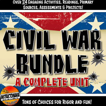 Preview of Civil War Unit Bundle: US United States History- Print & Digital Resources 6-8