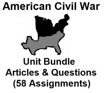Preview of Civil War Unit Articles & Questions (58 WORD Assignments)