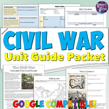 Preview of Civil War Study Guide and Unit Packet: Battles Map, Timeline, & Activities