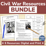 Civil War Unit Resources Bundle | 7 Activities and Projects
