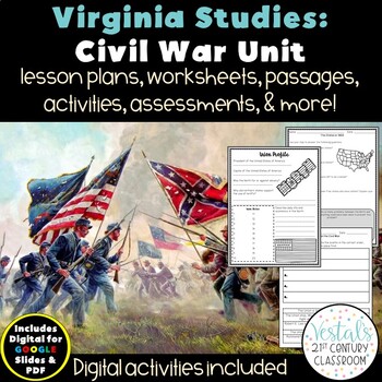 Preview of Virginia Studies: Civil War Unit {Digital & PDF Included}