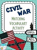 Civil War Vocabulary Matching Activity - Set of 20