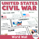 Civil War Vocabulary Word Wall and Puzzle