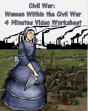 Civil War: Women Within the Civil War 4 Minutes Video Worksheet
