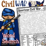 Civil War Word Search & Coloring Puzzle Early Finishers Wo