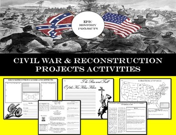 Preview of Civil War and Reconstruction Complete Set (Letter/Song Analysis/Bio Projects)