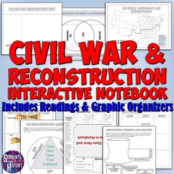 Preview of Civil War and Reconstruction Interactive Notebook Bundle