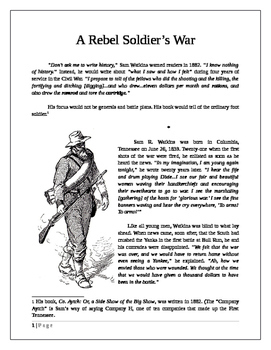 Preview of Civil War readings: A Rebel Soldier's War