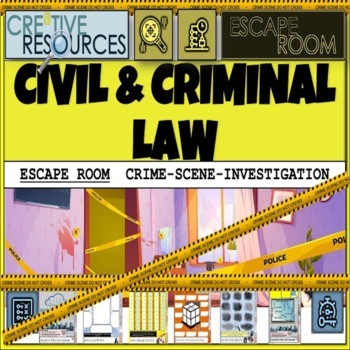 Preview of Civil Law and Criminal Law Escape Room (Differences & Rules)