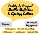 Civility & Respect Written Reflection & Apology Letters Printable