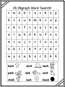 pin on digraphs ck worksheets activities no prep by miss giraffe tpt