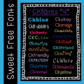 Preview of Ckfonts {Set 4} 20 New Sweet Fonts for Teachers (Personal & Classroom Use)
