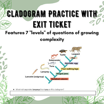 Preview of Cladogram Practice with Exit Ticket