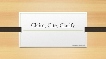 Preview of Claim/Cite/Clarify - 3 Sentence Paragraph