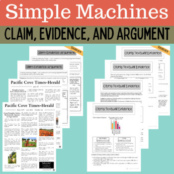 Preview of Claim Evidence Argument Reading Set CEA for Middle School NGSS Engineering