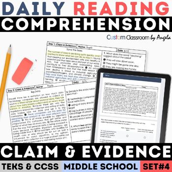 Preview of STAAR Author's Claim & Evidence Informational Text ELA Daily Warm Up