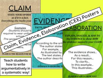 Preview of Claim, Evidence, Elaboration (CEE) posters