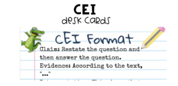 Preview of Claim, Evidence, Interpretation Student Desk Cards