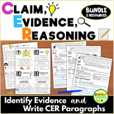 Claim Evidence Reasoning CER Paragraph Practice Activity-BUNDLE
