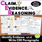 Claim Evidence Reasoning CER Paragraph Practice Activity- Set 1