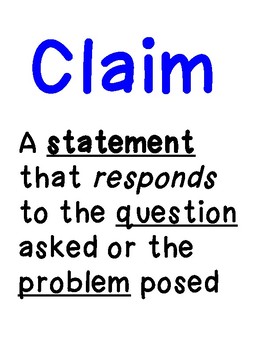 Preview of Claim Evidence Reasoning Classroom Posters
