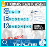 Claim Evidence Reasoning | Editable Universal CER Template