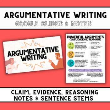 Preview of Claim, Evidence, Reasoning Google Slides & Handout || Argumentative Writing