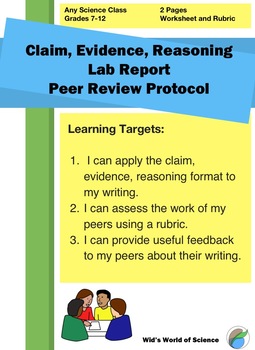 Preview of Claim Evidence Reasoning Lab Report Peer Review