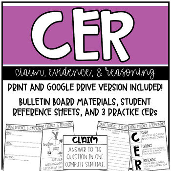 Preview of CER (Claim, Evidence, Reasoning) Practice