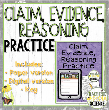 Preview of Claim, Evidence, Reasoning (CER) Practice  {Includes Digital Version}