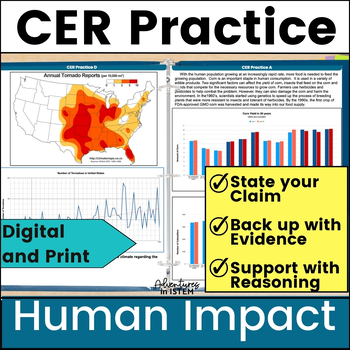 Preview of Claim Evidence Reasoning Activity Analyzing Graphs Human Impact CER Practice