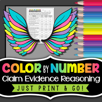 Preview of Claim, Evidence, Reasoning - Science Color by Number | CER Practice Activity