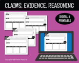 Claim, Evidence, Reasoning Student Outline Digital Workshe