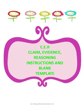 Preview of Claim, Evidence,Reasoning Template for Science Arguments