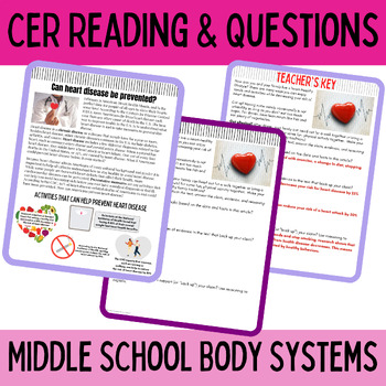 Preview of Claim Evidence Reasoning Worksheet CER NGSS Body Systems