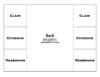 Claim Evidence Reasoning foldables by Anna O'Connell | TpT