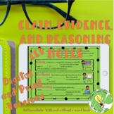 Claim, Evidence, and Reasoning in Science Notes - CER in S