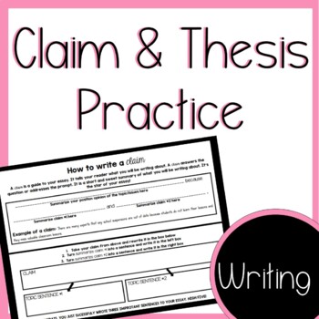 Preview of Claim & Thesis practice