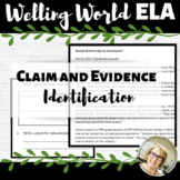 Claim and Evidence Identification Practice--FREE