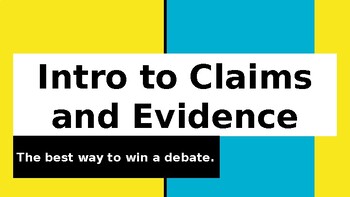 Preview of Claim and Evidence Powerpoint