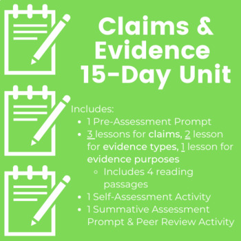 Preview of Claims & Evidence 15-Day Unit (AP Lang CED Unit 2)