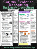 Claims Evidence Reasoning Science Bookmarks Cheat Sheet
